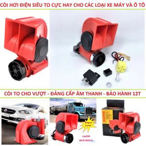 CÒI HƠI XE MÁY Ô TÔ 12V-24V KÊU TO RÕ 2 TÔNG ÂM CỰC CHẤT LOẠI XỊN LẮP NHƯ ZIN CÒI HƠI