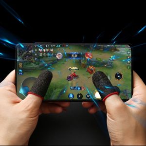 A Pair of Sweat-proof Gaming Thumb Gloves Mobile Phone Gaming Thumb Gloves Black A
