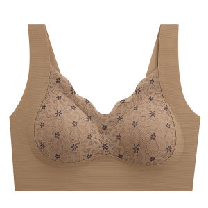 Bra for Women Lace Wireless Seamless Push-up M-2XL Vest-style Sleep Bra Ladies Fixed Cup