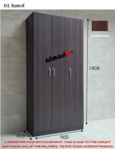ALMARIIS® (WD25) 3 DOOR WARDROBE WITH ADJUSTABLE SHELF & HANGING BAR