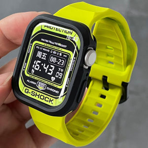 iWatch strap Silicone sports wavy pattern for iWatch Silicone protective case 40mm 41mm 44/45mm 2in1