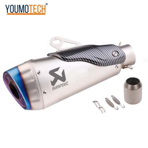 2 inches Inlet Universal Motorcycle Exhaust Muffler Pipe Escape Modify Moto Tailpipe End PIPE Carbon Fiber V4 Canister Tail Pipe For R6 r25 GSX-S1000 K8 K9 tnt600 BJ600 KEVO 500X kymco SYM ADV350 etc