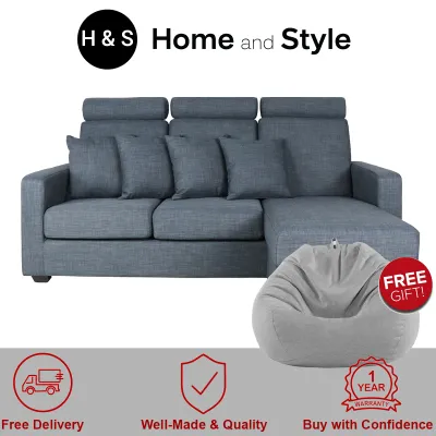 [SG Seller] L Shape Sofa| High Quality | Bedroom | Compact | Living Room | Fabric Sofa Bed | High-End | Comfortable | 3 Seater | Durable | Designer |