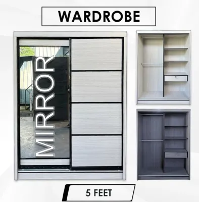 Sliding Wardrobe With Mirror Cupboard Sliding 4ft 5ft Wardrobe Clothes Cabinet 120cm 2 Door Wardrobe Cloth Hanging Wardrobe