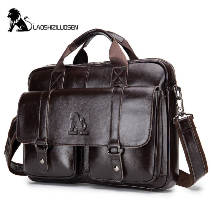 Pure leather sale messenger bags