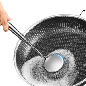 Bàn chải nồi bóng có tay cầm dài có thể treo được bằng thép không gỉ - Bàn chải bếp khử nhiễm làm sạch hiệu quả cao