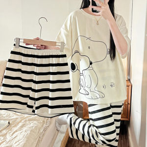GOOTRADES My Melody/ Women Cartoon Pajamas Kit /Snoopy/Duffy Anime Melody Pajama Pants Adult Casual 3Pcs Set Cartoon Nightwear Set Women