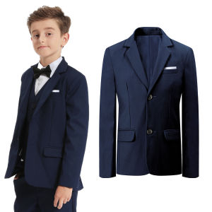 Blazer for Kids boy Formal Wedding Ring Bearer Coat 6-16 Years Old Birthday Tuxedo Black Jacket Teens Americana Attire