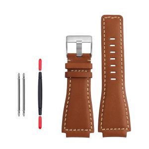 (In stock) 35-24mm convex cowhide band For Bell Ross B&R BR-01 BR-03 Men Genuine leather watchband silicone rubber waterproof watch strap