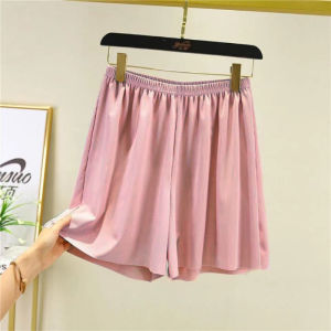 Ice Silk Pajama Pants for Women in Large Size Modal Ice Silk Shorts High Waisted Pants Loose Casual Pants Elastic Waist Versatile for External Wear