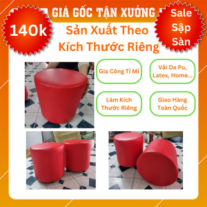 [Xả Kho - Giá Xưởng]Ghế Đôn Tròn Sofa Màu Đỏ Ghế Bàn Trang Điểm Loại Tròn