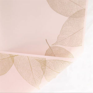 Kertas Bunga Cellophane Motif Daun Leaf Wrapping Korean Flower Wrapping Waterproof KB6065