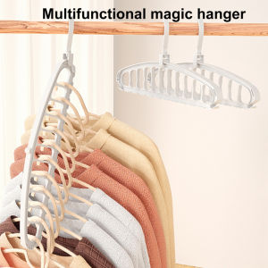 Magic Multi-port Support Hangers 11 Holes for Clothes Drying Rack Multifunction Plastic Clothes Rack Drying Hanger