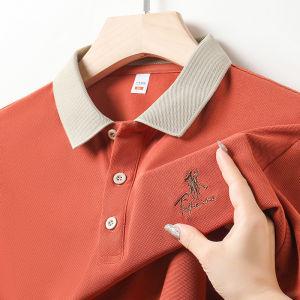 IELGY Business Casual Non-iron Embroidered Mens Polo Shirt Short-sleeve Top