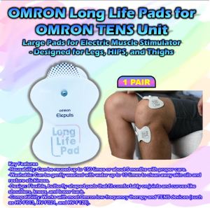 (1 PAIR) Long Life Electrode Pads Replacement fit Omron TENS Units