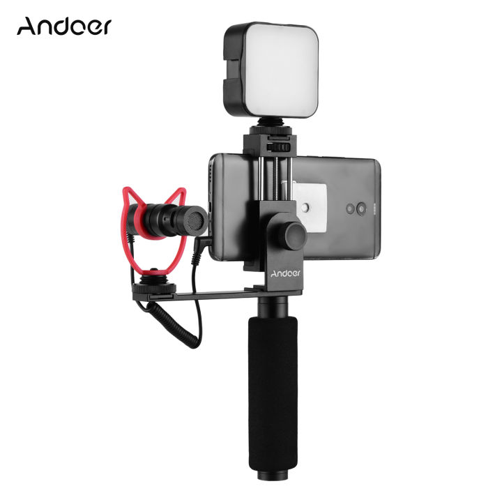 Andoer Smartphone Vlogging Hand Grip Mobile Phone Video Recording ...