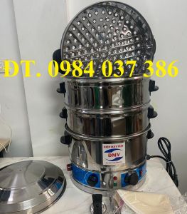 Nồi hấp đa năng hấp rau củ quả thịt gà bánh bao chạy điện inox 3 tầng size 47