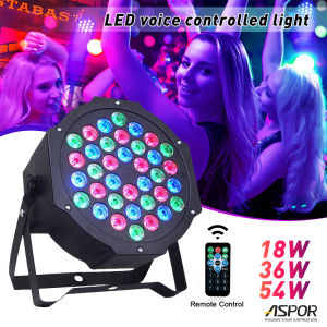 ASPOR 18W/36W/54W RGB Led Flat Parled Par Lightstage LightingDisco Light for Home PartyDJ Partywedding