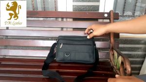 Tas Selempang Pria Kulit Sapi Model ring D samping