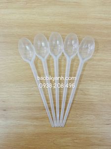 50 muỗng nhựa dùng 1 lần dài 20cm muỗng dài trà sữa cao cấp 20cm