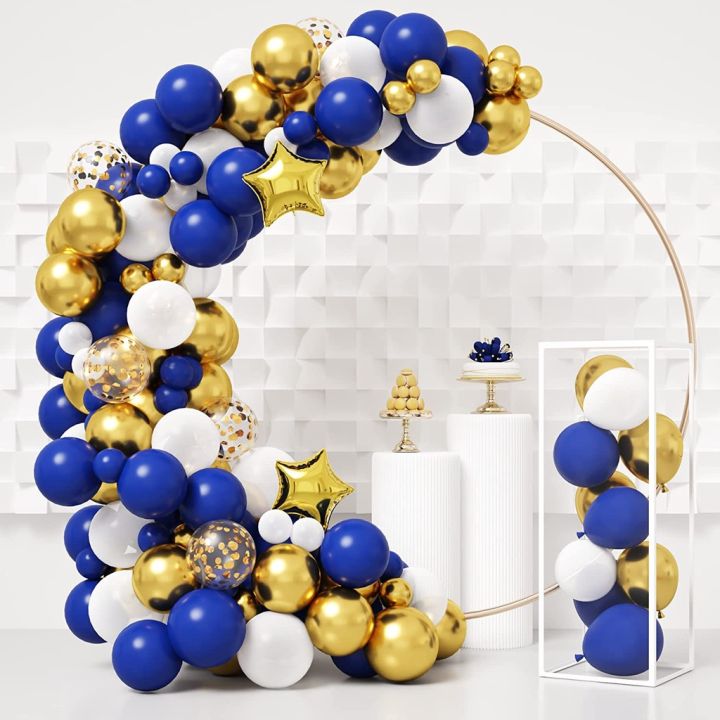 Royal blue white and gold 2024 baby shower