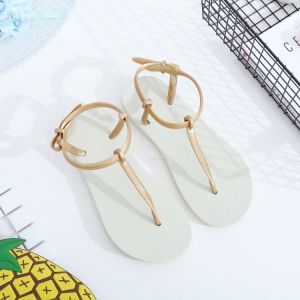 Sandal Wanita Tali Gold Lentur Empuk Nyaman Tidak Licin
