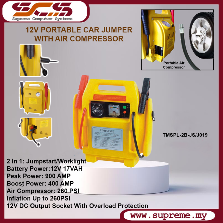 CAR JUMPER 12V PORTABLE EMERGENCY CAR JUMP STARTER / JUMP START WITH