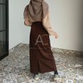 Amrycollection Rok Span Belah Belakang Coklat Gelap Kain Licin Rok Sekolah SMP SMA Dewasa Pembina Pramuka Seragam sekolah MURAH. 