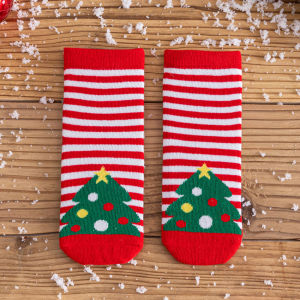 Kids Corner 1 Pair Cotton Socks Affordable Christmas Socks Santa Reindeer Design for Kids Boys & Girls 1-12Years Old