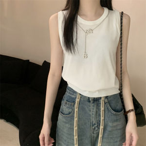 Womens Round Neck Sleeveless Striped Vest Style Slim