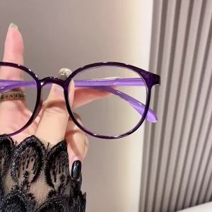 Mustard Tea Age-Reducing Reading Glasses for Women Ultra-Light Fashionable Round Frame Presbyopia Glasses TikTok Internet Celebrity Retro Reading Glasses