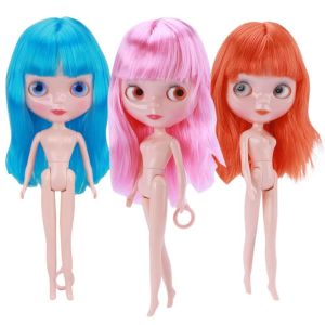 BEIBEI Four-color Eyes Girl Blyth Doll Movable Joints Changing Eyes Bjd Doll Body Humanoid Doll 30cm High Jointed Doll Toy DIY Accessories