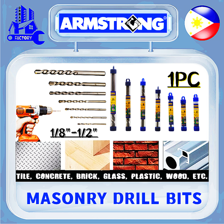 ARMSTRONG 1PC MASONRY DRILL BITS Heavy Duty 3mm-16mm) Masonry