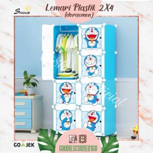 LEMARI PLASTIK 8 SUSUN/ LEMARI PAKAIAN PORTABLE SERBAGUNA/ LEMARI SUSUN/ LEMARI KARAKTER LUCU/ LEMARI 2x4 - DORAEMON SHENAR GOODIESCORNER168