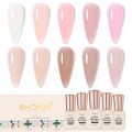 Jelly Nude Gel  Set, 10Pcs Sheer Milky White Pink Transparent Gel Polish Kit UV LED  Polish Colors Varnish Nail Art DIY Salon 7ML. 
