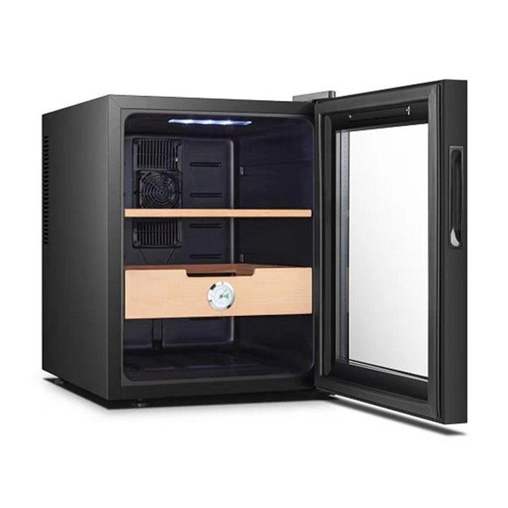 Tủ rượu vang 48L cắm điện - Tủ xì gà 200 điếu bằng gỗ tuyết tùng mặt ...