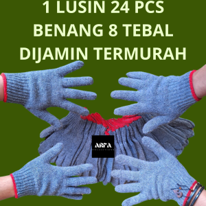 GROSIR Sarung Tangan Proyek Rajut 12 Pasang Isi 1 Lusin 24 Pcs Rekondisi