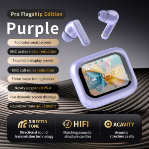 CreativeCrazi LX-10 TWS True Wireless Bluetooth Earbuds with Color Touch Screen Active Noise Cancellation & ENC Call Noise Reduction V5.4