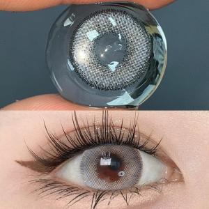 คอนแทคเลนส์ คอนแทคเลนส์ รายเดือน Pattern Gray ขนาดกลาง  สุดฮิต ขายดี สีชัดสุดๆ ผ่านมาตรฐานสากล1คู่-14.0mm