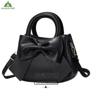 [Jocestyle Mall] Women PU Bow Fashion Shoulder Bag Large Capacity Solid Color for Outdoor Travel