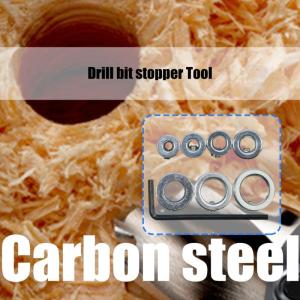 7 Sizes Carbon Steel Drill Guide Stop Collars Controller Set Precise Depth Control For Wood Plastic Drilling Operations