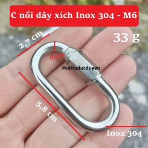 C Nối Xích Inox 304 Kích Thước M4 M5 M6 M8 M10 M12 Tháo Lắp Nhanh Phụ Kiện Liên Kết Dây Xích Chốt Nối Chắc Chắn