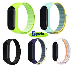 5Packsnylon Sports thoải mái cổ tay phù hợp cho các dây universal của Xiaomi 7 6 5 4 và 3 series. được làm bằng silicon được thiết kế đặc biệt cho thể thao cổ tay bằng nylon
