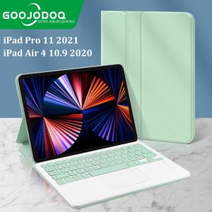 GOOJODOQ Dành Cho iPad Pro 11 Ốp Lưng Bàn Phím Bluetooth 2020 2018 Với Chuột Siêu Mỏng Hấp Thụ Từ Tính Hỗ Trợ Sạc Không Dây