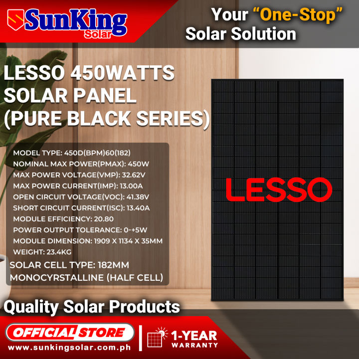 LESSO 450watts Monocrystalline Half-Cut Cell Solar Panel sunkingsolar ...