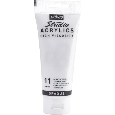 สีอะคริลิค เกรดสตูดิโอ 100ml PEBEO STUDIO ACRYLICS FINE ACRYLIC 100 ML TITANIUM WHITE P831011