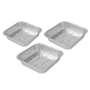 Pack Of 20 Stackable Aluminium Foil Trays Square Shaped Baking Containers for Oven Use Air Fryers Liners Accessories