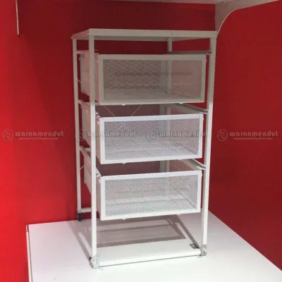 Rak unit laci besi susun 3 tingkat 30x34x56cm WMO IK6178 LENN