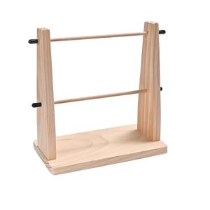 MMLUCK Lớp đôi Giá đỡ sợi gỗ Xoay dọc Hướng dẫn sử dụng Giá để đồ bằng len Giá đỡ ổn định Làm thủ công Bộ tổ chức cuộn len Móc len