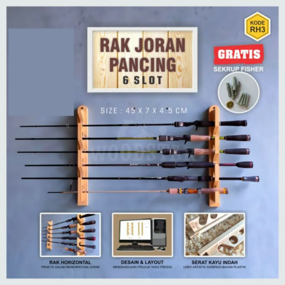 Fishing Rod Display Stand Type C 12 Slot Rak Joran Pancing Rod